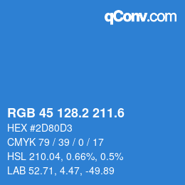 カラーコード: RGB 45 128.2 211.6 | qconv.com