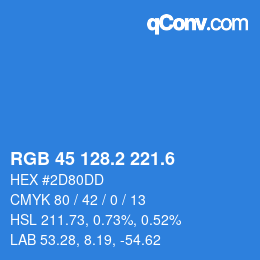 カラーコード: RGB 45 128.2 221.6 | qconv.com