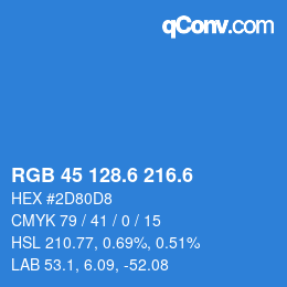 カラーコード: RGB 45 128.6 216.6 | qconv.com