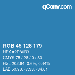 Color code: RGB 45 128 179 | qconv.com