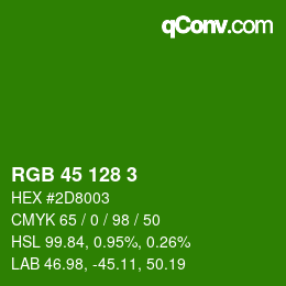 カラーコード: RGB 45 128 3 | qconv.com