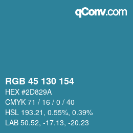 Color code: RGB 45 130 154 | qconv.com