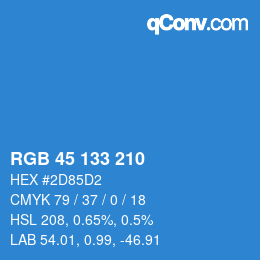 Farbcode: RGB 45 133 210 | qconv.com