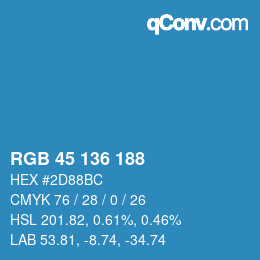 Color code: RGB 45 136 188 | qconv.com