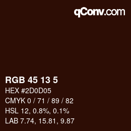Color code: RGB 45 13 5 | qconv.com