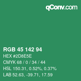 Color code: RGB 45 142 94 | qconv.com
