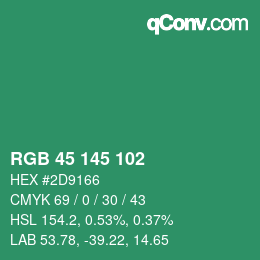 Color code: RGB 45 145 102 | qconv.com