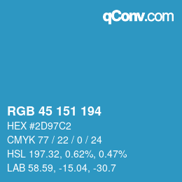 Color code: RGB 45 151 194 | qconv.com