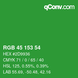 Color code: RGB 45 153 54 | qconv.com