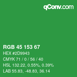 Color code: RGB 45 153 67 | qconv.com