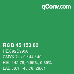 カラーコード: RGB 45 153 86 | qconv.com