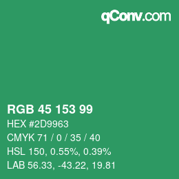 Color code: RGB 45 153 99 | qconv.com