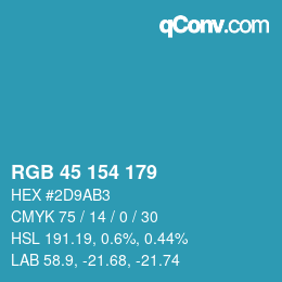 Color code: RGB 45 154 179 | qconv.com