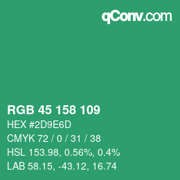 Farbcode: RGB 45 158 109 | qconv.com