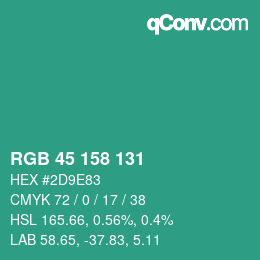 Color code: RGB 45 158 131 | qconv.com