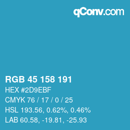 Color code: RGB 45 158 191 | qconv.com