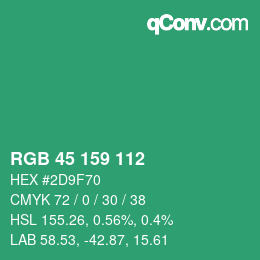 Color code: RGB 45 159 112 | qconv.com