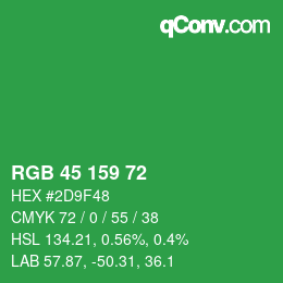 Farbcode: RGB 45 159 72 | qconv.com