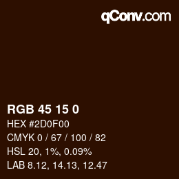 Color code: RGB 45 15 0 | qconv.com