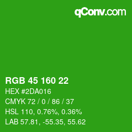 Color code: RGB 45 160 22 | qconv.com
