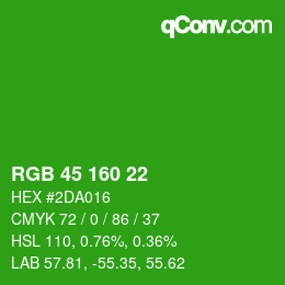 Color code: RGB 45 160 22 | qconv.com