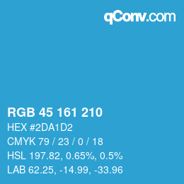 颜色代码: RGB 45 161 210 | qconv.com