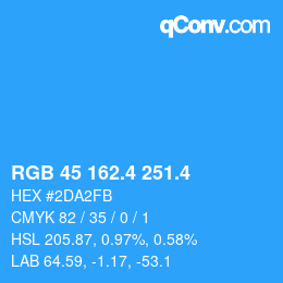 カラーコード: RGB 45 162.4 251.4 | qconv.com