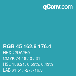 カラーコード: RGB 45 162.8 176.4 | qconv.com
