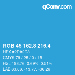 カラーコード: RGB 45 162.8 216.4 | qconv.com