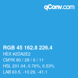 カラーコード: RGB 45 162.8 226.4 | qconv.com