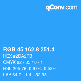 カラーコード: RGB 45 162.8 251.4 | qconv.com
