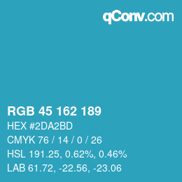 カラーコード: RGB 45 162 189 | qconv.com