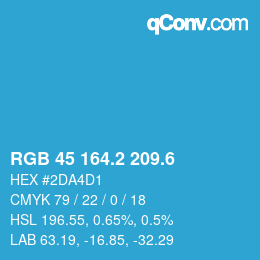 カラーコード: RGB 45 164.2 209.6 | qconv.com