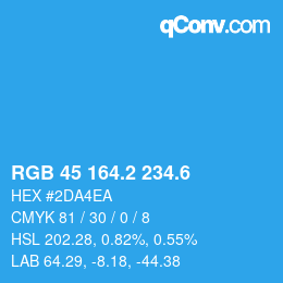 カラーコード: RGB 45 164.2 234.6 | qconv.com