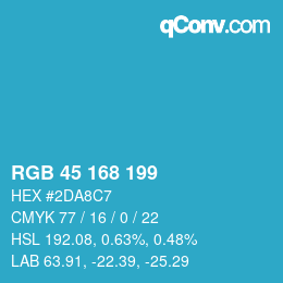 Color code: RGB 45 168 199 | qconv.com