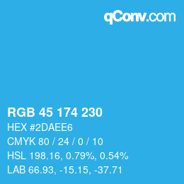 Color code: RGB 45 174 230 | qconv.com