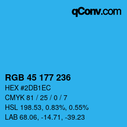 Color code: RGB 45 177 236 | qconv.com