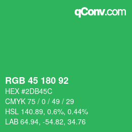 Color code: RGB 45 180 92 | qconv.com