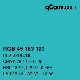 Color code: RGB 45 183 190 | qconv.com