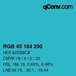 Color code: RGB 45 184 200 | qconv.com