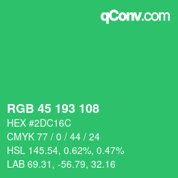 Color code: RGB 45 193 108 | qconv.com