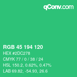 カラーコード: RGB 45 194 120 | qconv.com
