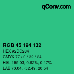 Color code: RGB 45 194 132 | qconv.com