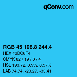 カラーコード: RGB 45 198.8 244.4 | qconv.com