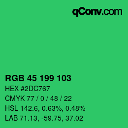 Color code: RGB 45 199 103 | qconv.com