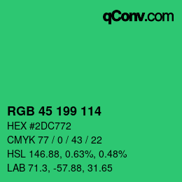 Color code: RGB 45 199 114 | qconv.com