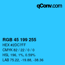 Color code: RGB 45 199 255 | qconv.com