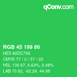 カラーコード: RGB 45 199 86 | qconv.com