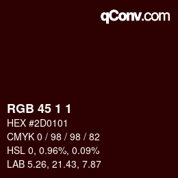 Color code: RGB 45 1 1 | qconv.com