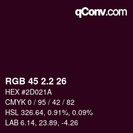 カラーコード: RGB 45 2.2 26 | qconv.com